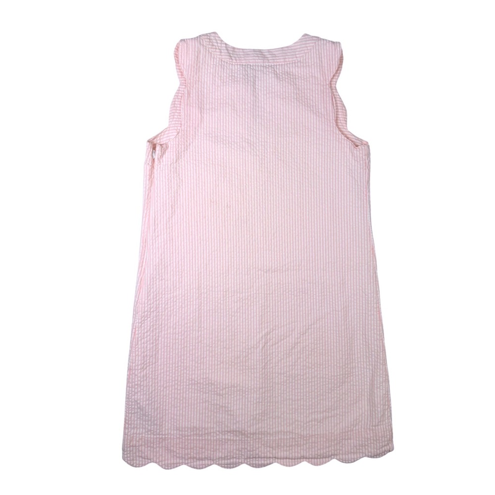 Vineyard Vines Seersucker Dress Womens 6 Pink Excellent Scalloped Hem 2Q010846 - Picture 4 of 9